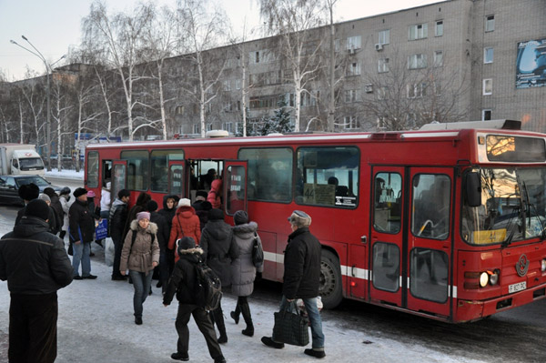автобусы зимой
