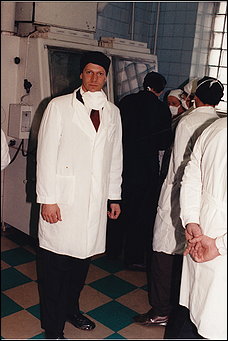 Andy Weber is shown at the metal plant in Ust-Kamenogorsk, Kazakhstan, in 1994 during Project Sapphire.